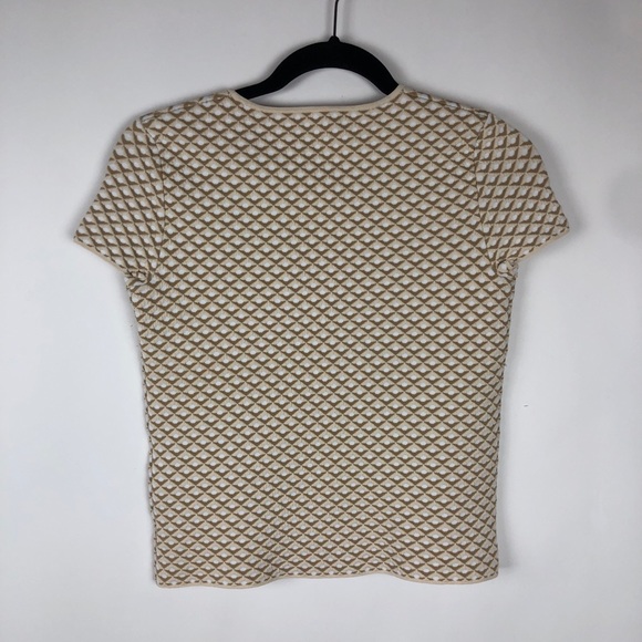 Theory Ferson Glossed Quilted Short Sleeve Sweater - Picture 2 of 4